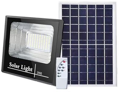 Luci solari per esterni, Potenti riflettori solari for esterni a luce solare a LED con telecomando for riflettori solari da parete da giardino