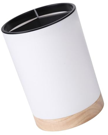 Organisateurs d'ustensiles de cuisine polyvalents avec base rotative en bois robuste de grande capacité, outil portable pour les maisons modernes, pots à ustensiles rotatifs
