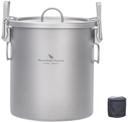 Boundless Voyage Titan Topf Backpacker Reiskoch Camping Koch Multifunktional Kochtopf für Küche, Wandern, Picknick Ti-2093-C