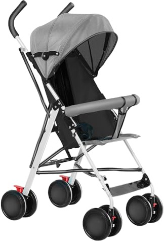 homewell Kinderwagen CITY Buggy Kinderbuggy klappbar Sportwagen Faltbar mit Sicherheitsgurt und Sonnendach 0-4 Jahre bis 22 kg federleichter kompakter Buggy (Grau)