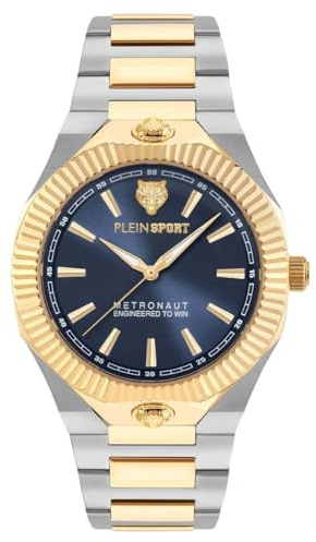 Plein Sport Orologio da uomo analogico al quarzo METRONAUT 42 mm acciaio inossidabile, Bic/Blu - Pscga0925, Bracciale