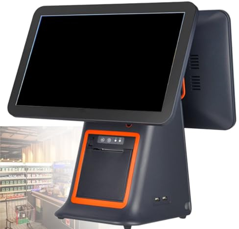 PekskäRm Kassaregister 15,6 Tum, Allt I Ett Smart PekskäRm Kassaregister, Justerbar Vinkel, Med 15,6 PekskäRm, Inbyggd Kvittoskrivare Black-b