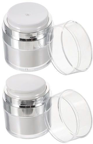 LIFKICH Bote Dispensador para Crema Bomba al Vacío Acrílico de 30ml, Fácil de Presionar, Portátil para Viaje, Frascos Recargables para Crema de Manos y Rostro, Pack de 2