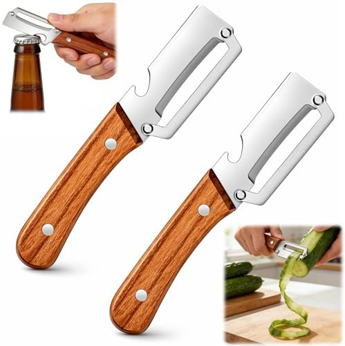2Pcs Multifunctional Vegetable Peeler for Kitchen, Zero Snag Extra-Sharp Stainless Steel Blade, 2-in-1 Single-Blade Peeler for Potatoes, Fruits, and Vegetables