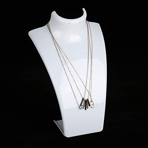 Semme Mannequin-Schmuckständer, 3 Farben, Schmuckbüste, Halskettenständer, stehend, Acryl, Schmuckständer, Einzelhandel, Ohrring, Schmuckzubehör, Schmuckständer, Model(weiß)