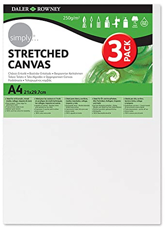 Daler-Rowney Simply Lienzo A4 - Pack de 3