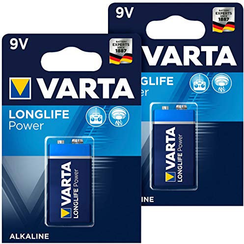 Varta Longlife Power Batterie, Typ 9V/E-Block / 6LR3146, 9 Volt 2er-Set