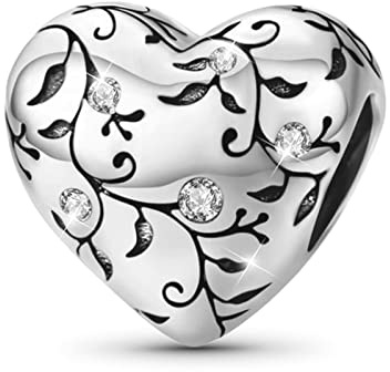 GNOCE Retro Liebe Charms Anhänger Bead Liebe Herz Armband Lebensbaum Schmuck Geburtstag Jubiläums Geschenk für Frauen Damen Frau Mutter