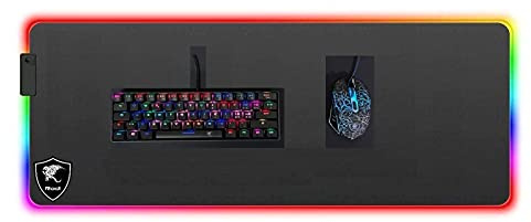 Teclado para juegos con disposición italiana Combo Mouse Teclado para juegos USB retroiluminado con retroiluminación RGB + 2400 DPI 6 botones Ratón de juego LED óptico + alfombrilla para ratón RGB XXL