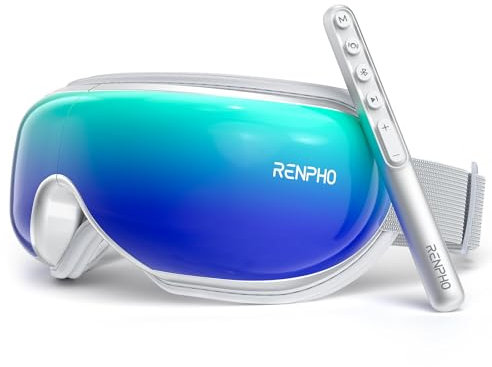 RENPHO Eyeris 1- Augenmassagegerät mit Fernbedienung und Warm, Bluetooth Musik, Wiederaufladbar, Verbessert Trockene Augen, Geschenke für Frau/Man
