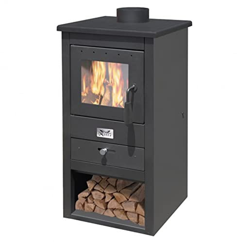 Decor Space Stufa a legna Athena in acciaio verniciato caminetto Made in Italy (10 Kw)