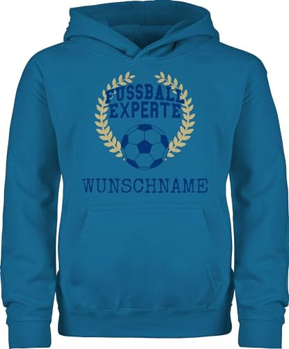 Geschenk mit Namen personalisiert by Shirtracer - Kinder Hoodie Jungen Mädchen - 2026 Fussball WM Fanartikel - Fußball Experte Name