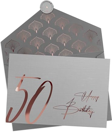 Joli Coon Biglietto auguri 50 anni - Happy Birthday 50 biglietto anni - con busta e sigillo di cera