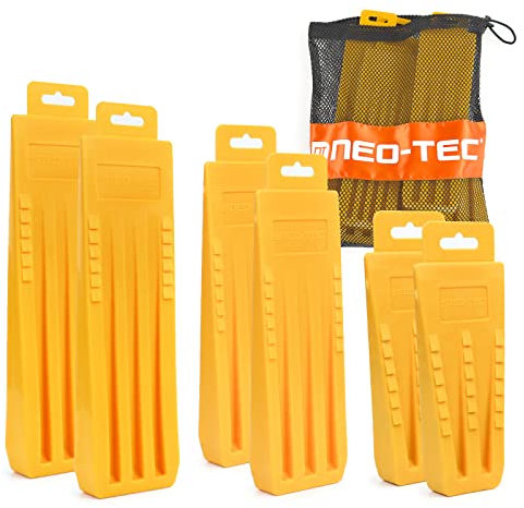 NEO-TEC 6 Pack Tree Felling Wedges with Spikes for Safe Tree Cutting, Yellow (5.5+8+10, 2+2+2)