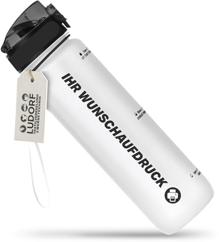 #teamludorf CAMPOS 3.0 Trinkflasche 1L TRANSPARENT – BPA-frei & auslaufgehemmt – Wasserflasche für Fitness, Schule & Büro – personalisierbar – mit Trinkverschluss & Handschlaufe
