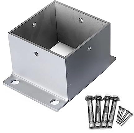 Supporto per palo, Base per Pali 50 60 80 90 100 130 150 200 MM Base Per Pali Per Decking Quadrata, Ancoraggi Per Paletti Di Recinzione In Cemento Con Kit Di Installazione, Acciaio Inox ( Size : 3.5x3