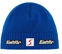 Eisbär Trop Skipool Strickmütze Beanie Merinomütze Wollmütze Skimütze Damen/Herren - Made in Austria mit Futter, Futter Winter Herbst-Winter - One Size blau