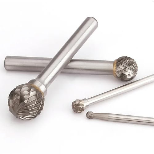 Legierungs-Rotationsfeile, 1 Stück, rund, D-Typ, Doppelschlitz, Wolframstahl, Holzschnitzerei, Schleifkopf, 6 mm, 8 mm, 10 mm, 12 mm, 14 mm, 16 mm Durchmesser (Size : 12mm)