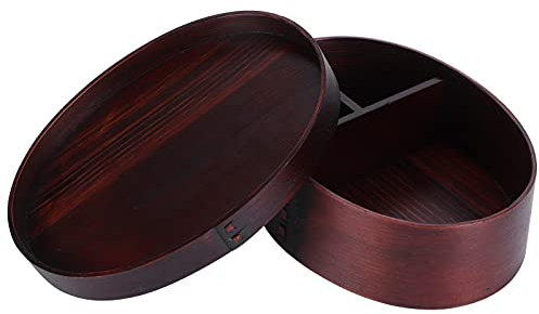 Boîte à Déjeuner, Boîte à Déjeuner Japonaise, Boîtes à Déjeuner Traditionnelles en Bois de Boîte à pour Collations et Fruits (Boîte à lunch ovale laquée