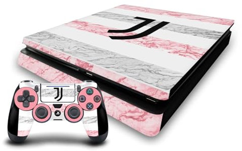 Head Case Designs Offizielle Juventus Football Club Away 2023/24 Match Kit Vinyl Haut Gaming Aufkleber Abziehbild kompatibel mit Sony PlayStation 4 PS4 Slim Console and DualShock 4 Controller