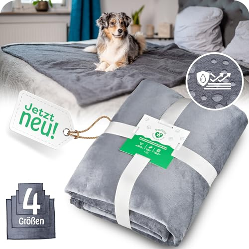 petpurry® wasserdichte Hundedecke – 152x203cm/XXL/grau – Flauschige & wasserdichte Haustierdecke für Sofa, Bett & Auto – beidseitig, waschbar, für Hunde & Katzen