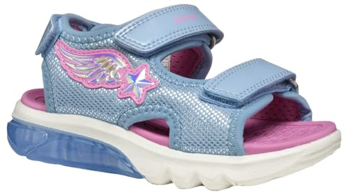 Geox J Sandal CIBERDRON G, Sky/Fuchsia, 27 EU