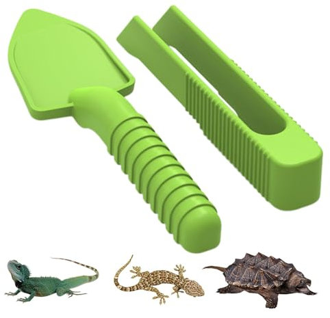 Leryveo Futterpinzette für Reptilien,Reptilienpinzette zum Füttern - Eidechsen-Futterzange,Ecksandsieb für Reptilienstreu, Reinigungswerkzeug für Reptilienboxen für Einsiedlerkrebse, Schildkröten,