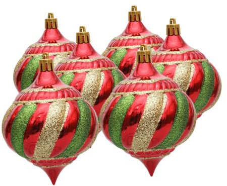 MUSISALY 6stücke Christbaumkugeln Traditionell Bunte Weihnachtsbaum Anhänger Aus Langlebigem Kunststoff Dekorative Onion-Form Für Weihnachtsdeko Partys Hochzeit Indoor Festgestaltung
