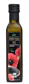 Natura Harmony Poppy Seed Oil | Cold-Pressed & Unrefined Extra Virgin Edible Oil | Mild, Nutty Flavour for Salads, Baking & Dressings | Vegan | 250 ml Dark Glass Bottle