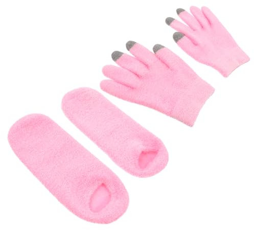 BESTYASH Touch Screen Winter Gloves and Thickened Gel Socks Set for Men and Women, Yarn Material Moisturising Gel, Suitable for Cold Weather and Mobile Device Use