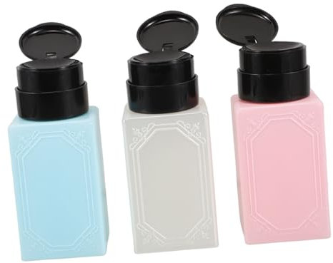 220ml Push down Pump Dispenser Bottle 3 Pcs Plastic for Nail Polish