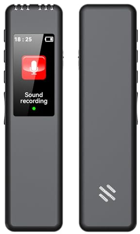 Docooler Digitaler Sprachrekorder, sprachaktiviertes Aufnahmegerät, integriertes Mikrofon, tragbarer MP3-Player, Audiorecorder mit Rauschunterdrückung für Meetings und Interviews