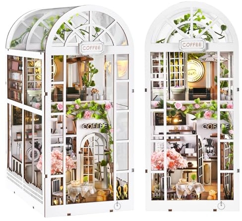 TOYQI Book Nook Kit, DIY Miniature Dollhouse Kit for Adults and Teens, Booknook Tiny House Kit Bookshelf Decoration 3D Wooden Puzzle Bookend