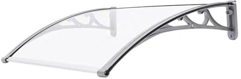 GUAWJRZDP Door Awning, Front Door Awning, Awning for Door Entrance with Aluminum Bracket,polycarbonate Awning Canopies, Outdoor Awning for Patio, for Front Back Door Porch(Silver,80x280cm/31.4x110in)