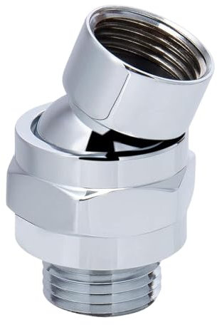 LOVIVER Adaptador de Bola giratoria de la Cabeza de Ducha de la articulación giratoria Universal, Plata