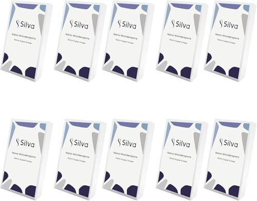 Silva Nano Putzschwamm – 100% Natürlicher Zellulose Küchenschwamm | Kratzfester, wiederverwendbar & komprimiert Reinigungsschwämme für Küche, Bad & Topfschwamm | Ecofreundlicher Wonder Sponge 10 Stück