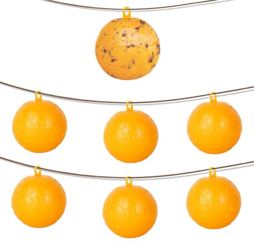 osseph Hanging Fly Sticky Ball Fly Trap Outdoor, 6 PCS Fruit Fly Traps Ball, Flying Insects Ball for Outdoor Garden Plants Trees Gnat Wasp Hornet Mosquito Bugs