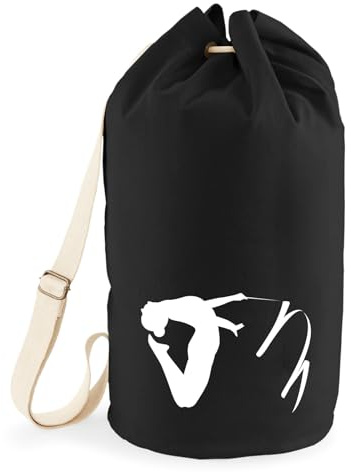 Huuraa Seesack Rhythmische Sportgymnastik Silhouette 20 Liter Black Baumwolle Rucksack Geschenkidee