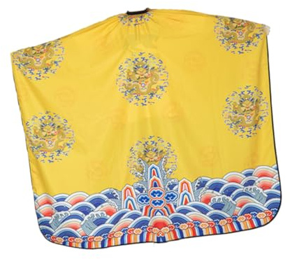 Beavorty Grembiule da Parrucchiere Unisex con Chiusura Fibbia Mantello Taglio Capelli Leggero e Antistatico per Salone e Uso Domestico Telo Protettivo per Adulto con Design Drago Giallo