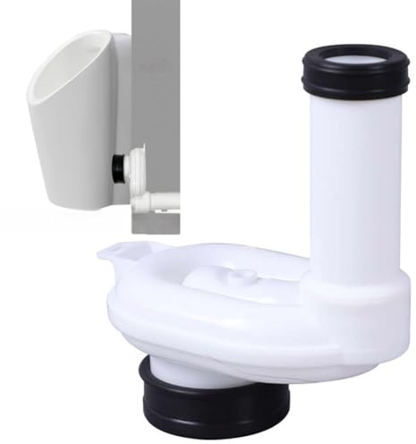 Gettimore Siphon urinoir en polypropylène avec siphon de vidange horizontal, entrée DN50 et raccord d'évacuation mural DN4050