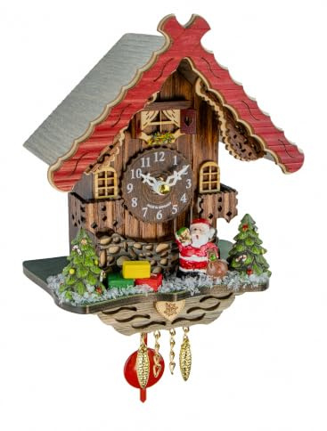 Trenkle Orologio della Foresta Nera Kuckulino, Casa della Foresta Nera di Natale con movimento al quarzo e richiamo del cuculo