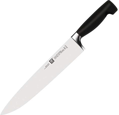ZWILLING Vier Sterne Kochmesser, Klingenlänge: 26 cm, Breites Klingenblatt, Rostfreier Spezialstahl, Ergonomischer Kunststoff-Griff, Schwarz [Made in Germany]