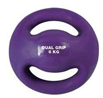 Balón Medicinal Dual Grip, Balón Medicinal con Asas para Entrenamiento Funcional, Ejercicio Fitness de Levantamiento de Peso, Doble Agarre cómodo, Ejercicio balón medicinal gimnasio (6)