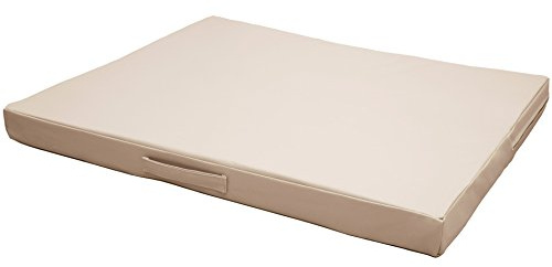 CopcoPet Orthopädische Hundematte Kunstleder Beige 100 x 80 Hundekissen für mittelgroße Hunde, Hundekissen Waschbar, Wasserabweisend, kühl hundematte, hundematratze, Outdoor hundebett 8cm dick