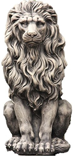 Löwe, Skulptur aus Steinguss ANTIKOPTIK, Figur Frostfest