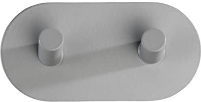 WENKO Wandhaken Duo Grau matt Edelstahl Badhaken, Handtuchhaken, selbstklebend Grau