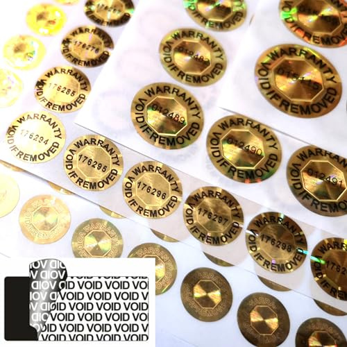 Tamper Proof Stickers 8mm-15mm Choose Pack Size Warranty Void Labels with Genuine Hologram (15mm-1620pcs)