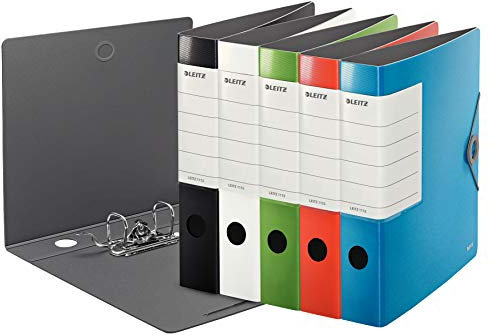 Leitz 11130099 Qualitäts-Ordner Solid PP 62mm sortiert 5 Stück