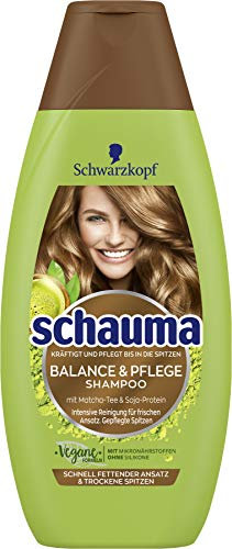 SCHWARZKOPF SCHAUMA Detox & Pflege Shampoo für einen schnell fettenden Ansatz & trockene Spitze, 5er Pack (5 x 400 ml)