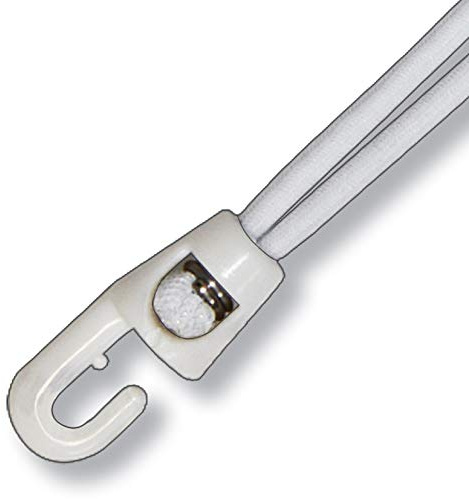 Spannfix Ø 4 x 200 mm weiß mit Kunststoffhaken und Expanderseilschlaufe 10 Stück